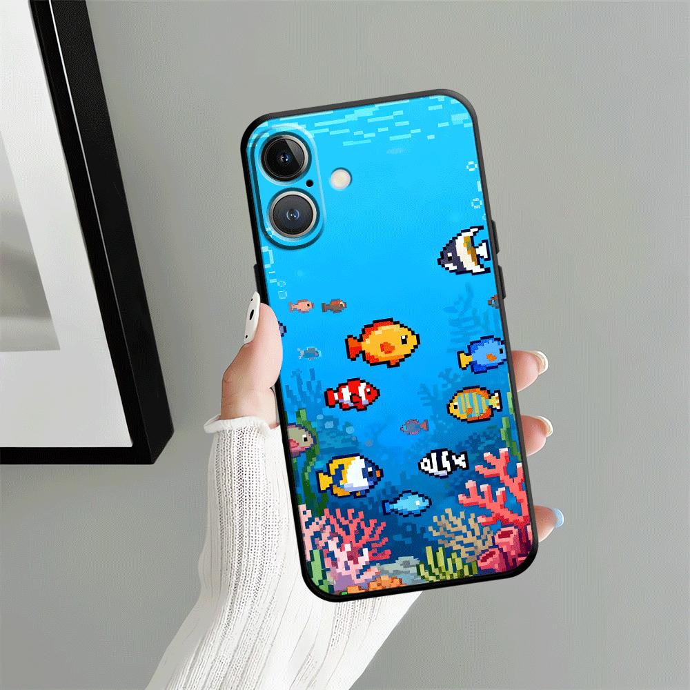 Cartoon Cute Fish Case for Apple iPhone 17 Pro Max 14 15 Pro 7 8 12 11 XR XS MAX 13 Air 16 Funda Phone Cover