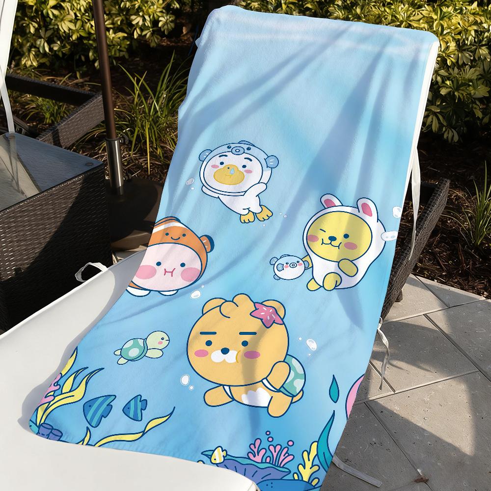 Cute K-KAKAO F-FRIENDS Towel Sports Quick Dry Travel Camping Sandproof Soft Light Large Beach Towel