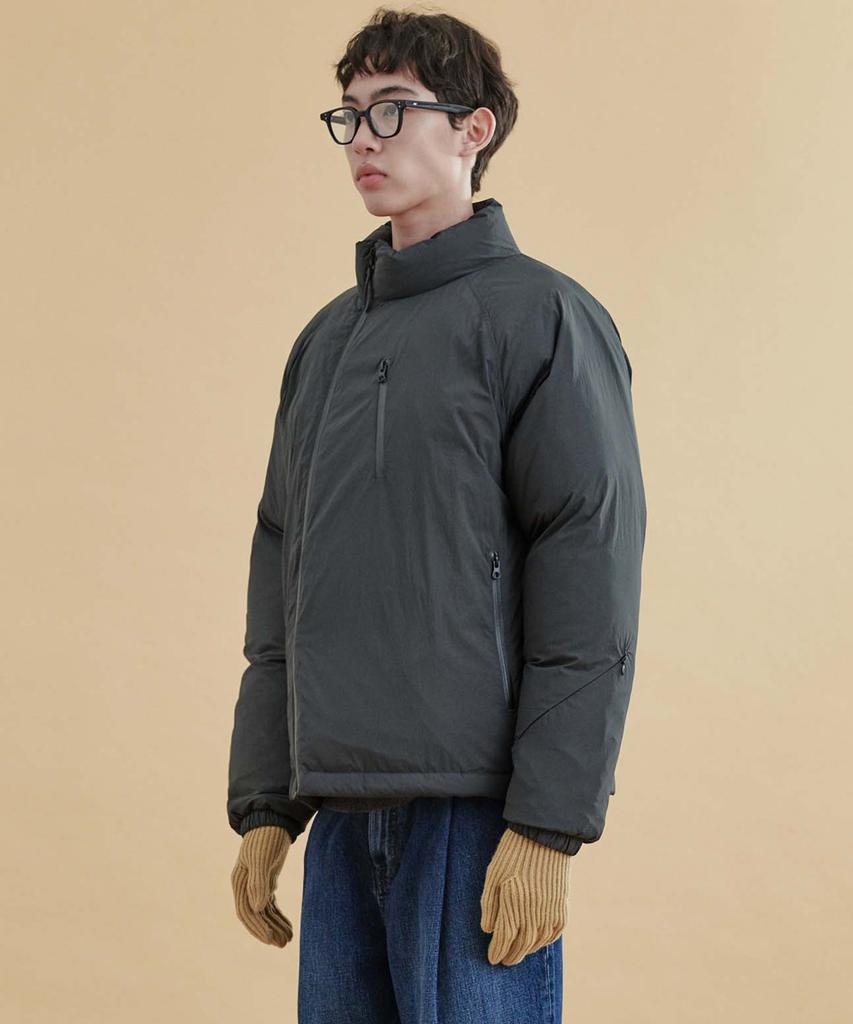 Plac Curved Zipper Short Puffer Black