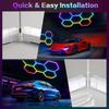 RGB Hexagonal Seven-Color Honeycomb Light for Garages, Gyms, Car Washes, E-sports Rooms, and More
