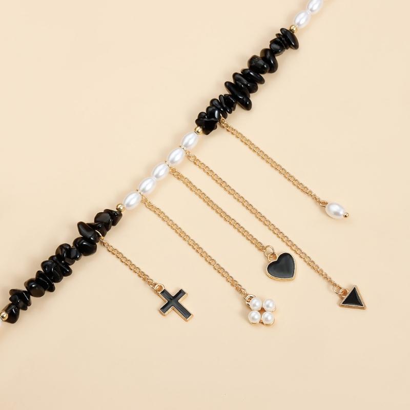 A52E Youthful Pearls Heart Necklace for Those Who Love Minimalist Fashion Statement CN