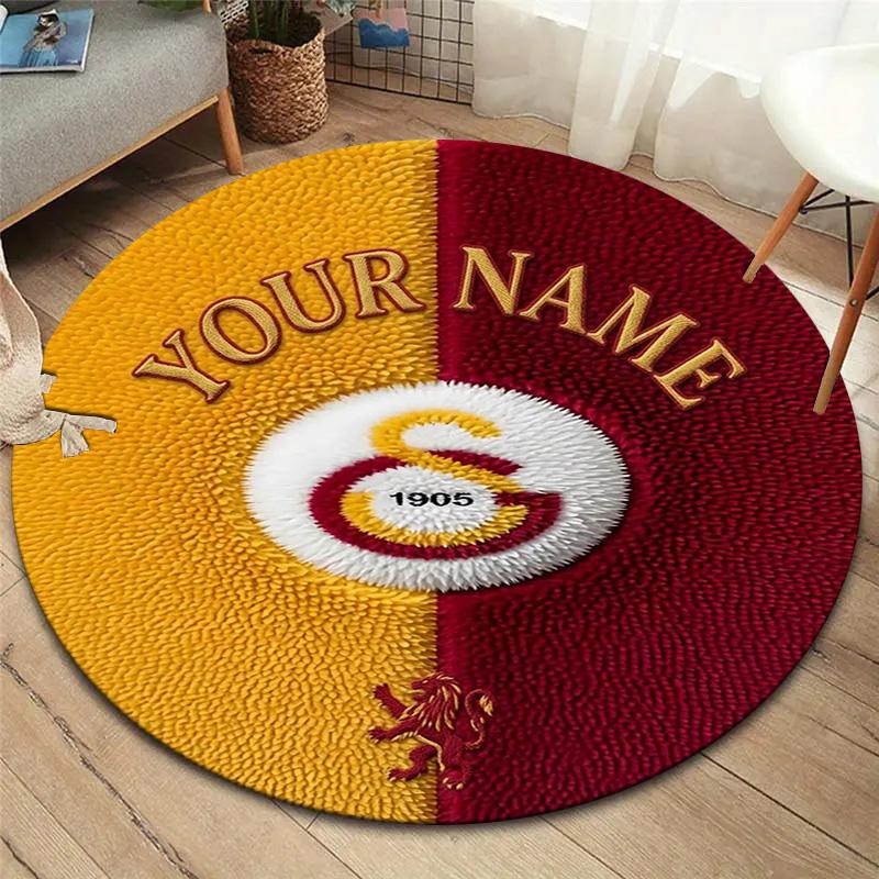 Cherry Blossom Journey Custom Name Round Area Rug Carpet Rug For Living Room Bedroom Sofa Playroom Decor Nonslip Floor Mat