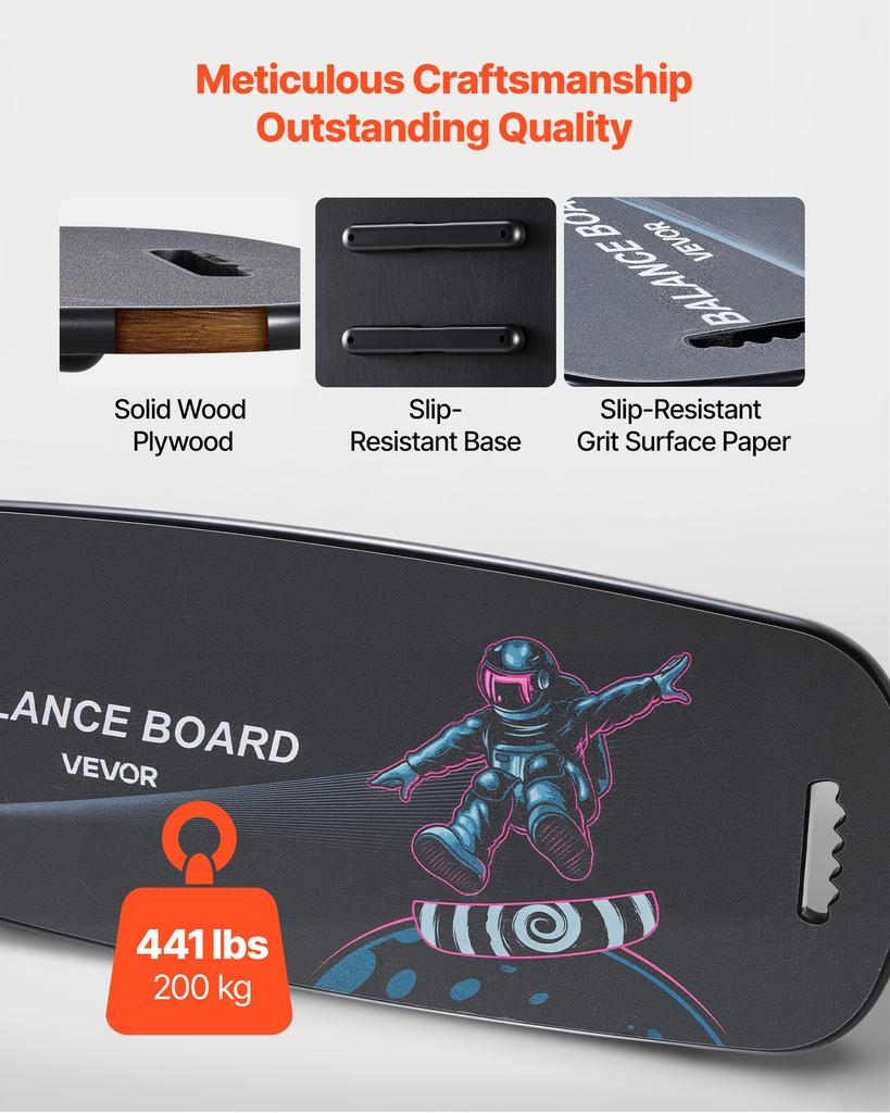 VEVOR Balance Board, 2-in-1 Wobble Board Trainer for Adults, Premium Wooden Balance Training Equipment, with Roller, Magnetic Stoppers, Storage Rack