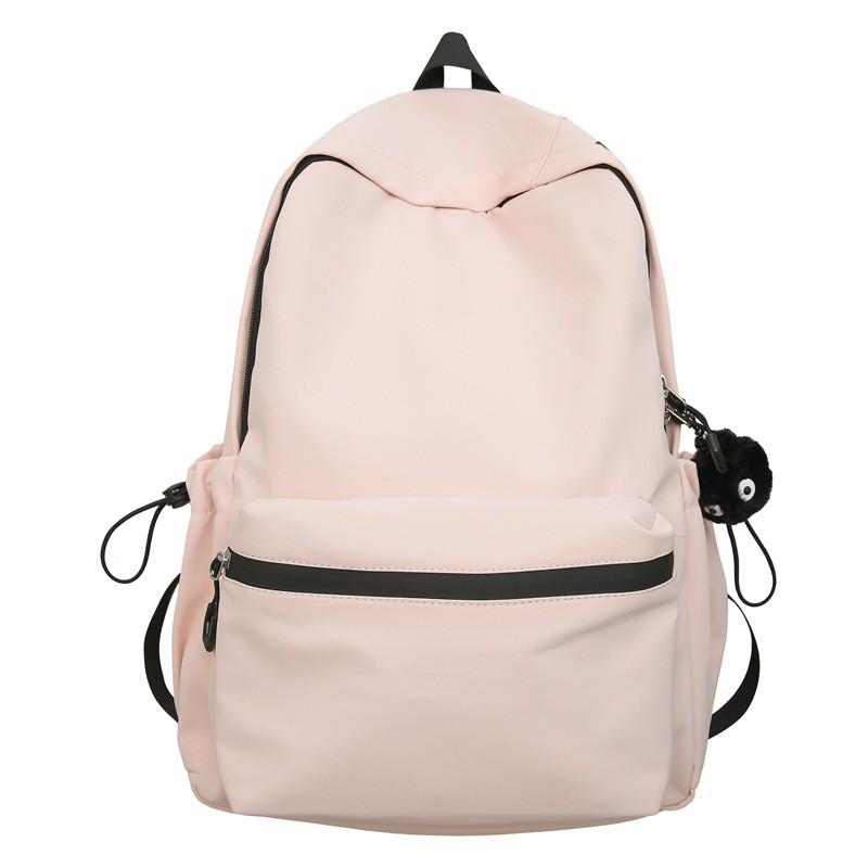 Japanese Ins Fashion Brand Light Solid Color Backpack Korean Girl All-matching Travel Casual Simple Schoolbag