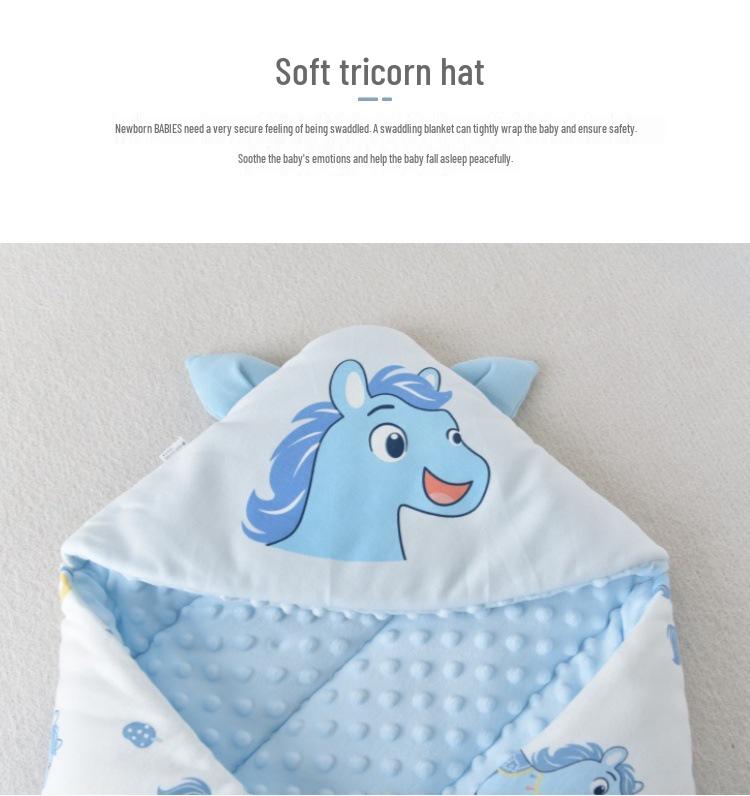 Year of the Horse Baby Swaddling Blanket - Pure Cotton, Thickened for Spring/Autumn, Perfect for Newborns in Delivery Room or Outdoor Use
