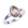 Natural Citrine Gemstone Handmade 925 Solid Sterling Silver Ring Size 6 C7S04