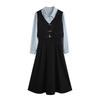 Women's French Retro Teacher Interview Two-Piece Long Dress - Autumn/Winter 2026 Collection