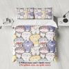 3pcs Cat Pattern Bedding Sets 3D Printed Cute Cartoon Cat Dormitory Twin Size For Students Duvet Cover Sets With 2Pillowcases