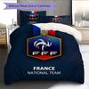 France National Football Logo Pattern Bedding Home Decoration Birthday Gift (1 * Duvet Cover + 2 * Pillowcase, Without Core),fan Merchandise.