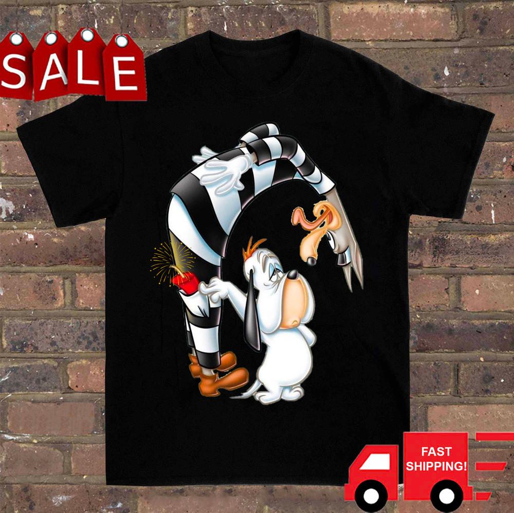 

Tex Avery Droopy Dog Shirt Short Sleeve Men Black Unisex Size S-5XL Unisex T-Shirt L
