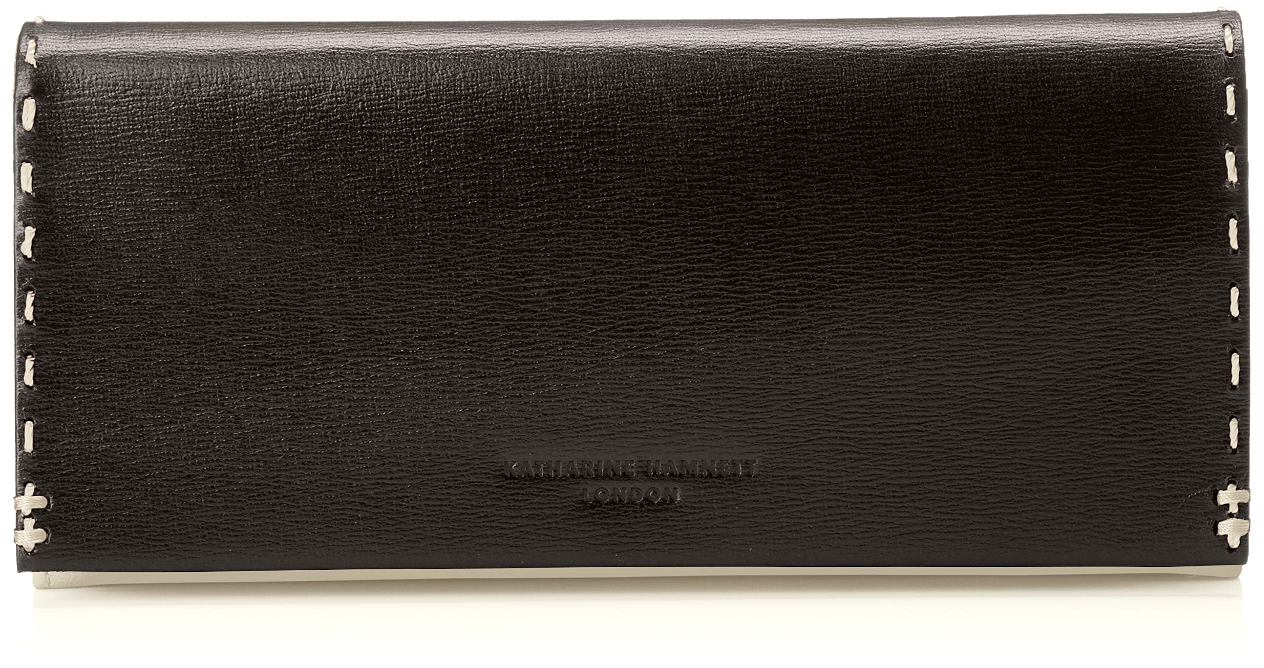 

Katharine Hamnett London Color Tailored 2 Long Сделано из премиальной японской кожи кип Средний черный кошелек в античном стиле (Телячья кожа), Размер, чёрный