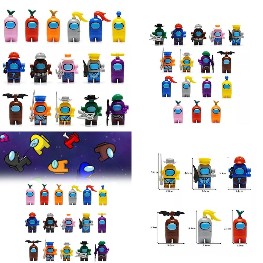 Exciting Space Among Us 16 Character Mini Building Blocks Perfect For Kids Playtime