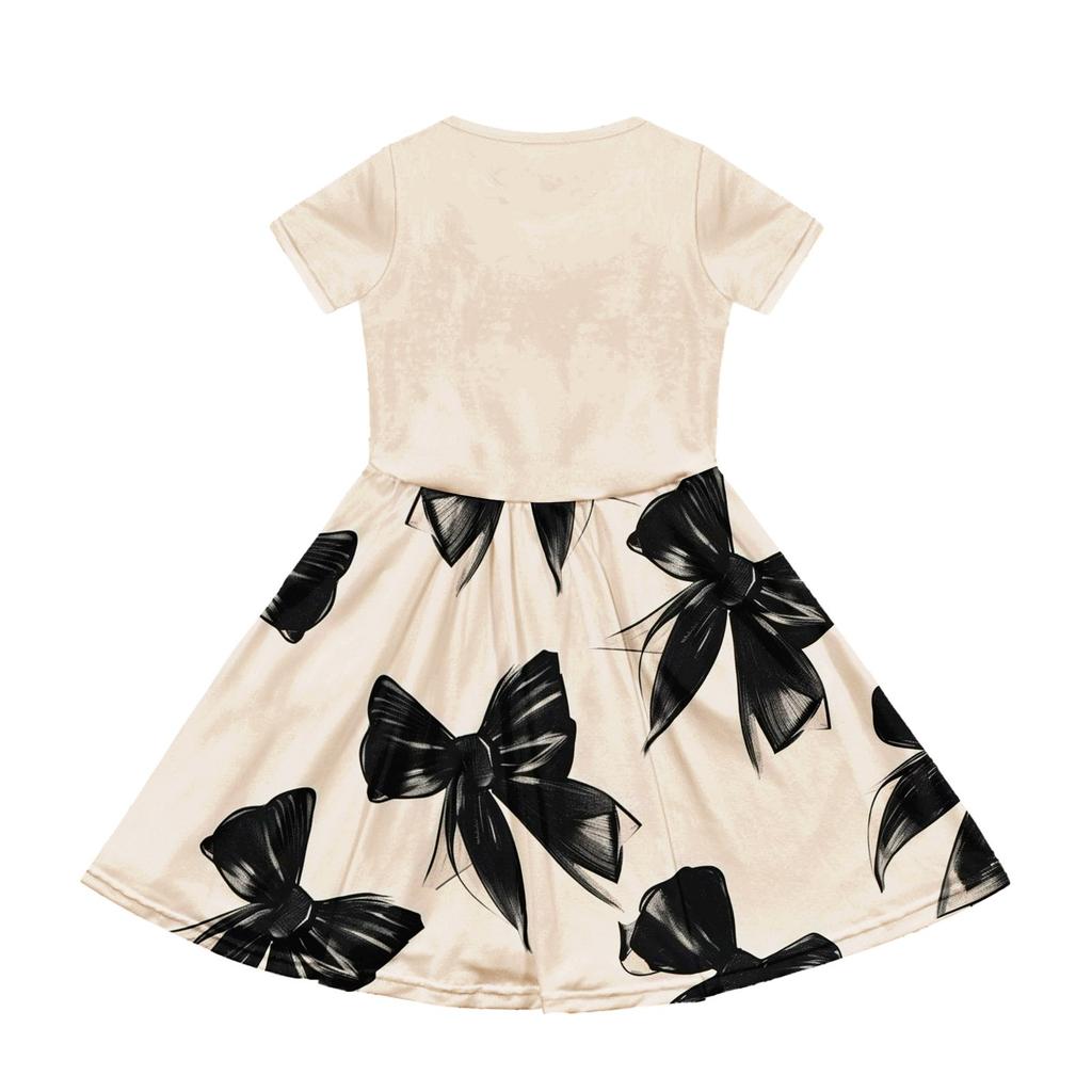 Girl Summer Dress  Solid Color & Print Sleeveless Dress With Pocket Casual Dress Shorts Sleeve Party Dress