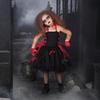 Halloween Umhang für Mädchen Plaid Ärmelloses Kleid 2-teiliges Set
