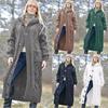 Knit Singlebreasted Womens Sweater Coat Hooded Button Tops Fashion Jacket Long