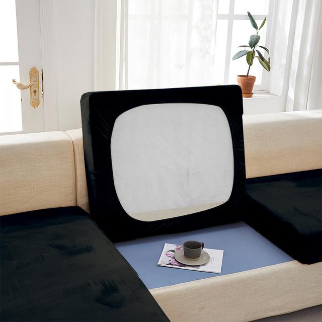 

Бархатная подушка, чехол для дивана для гостиной, домашние животные, детский сплошной цвет, эластичный чехол для дивана, сиденья, защита для мебели Pillowcase 1PCS чёрный