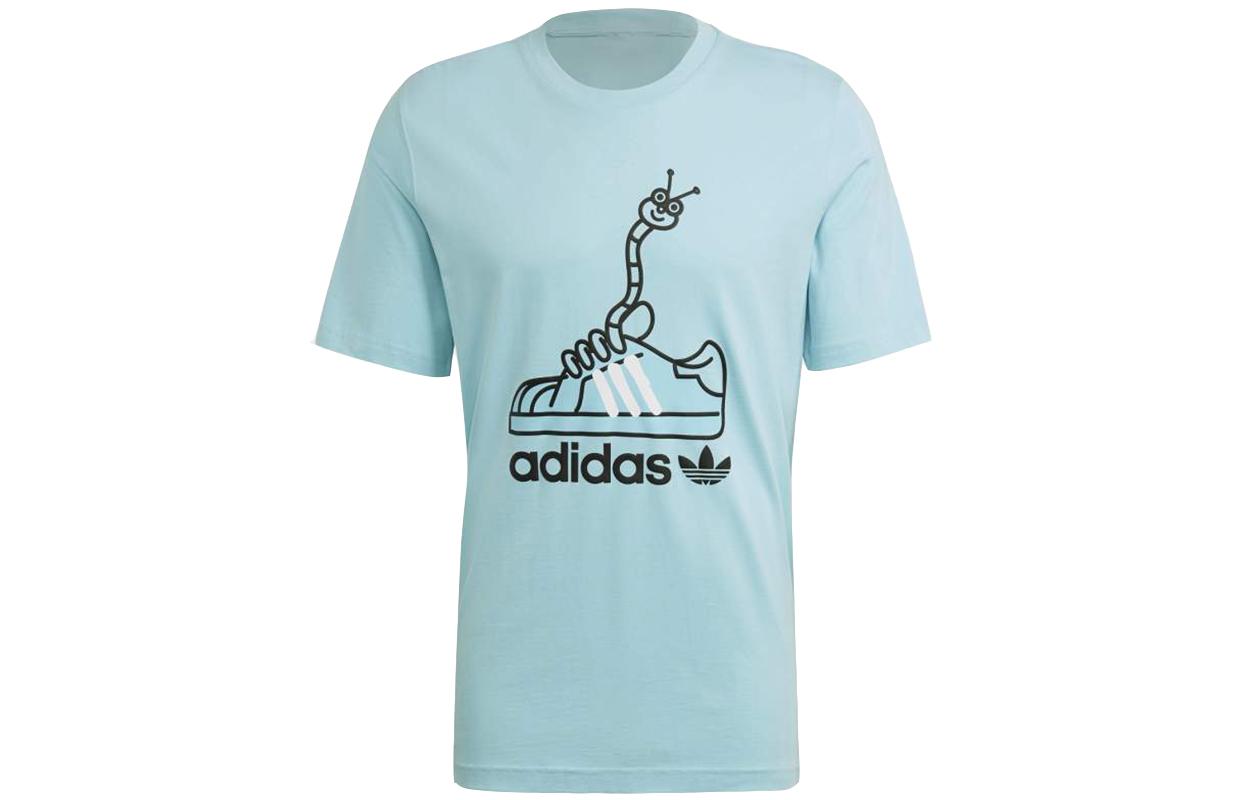 Adidas Originals Worm Tee T Shirt Men s Light Blue GN2156 XS