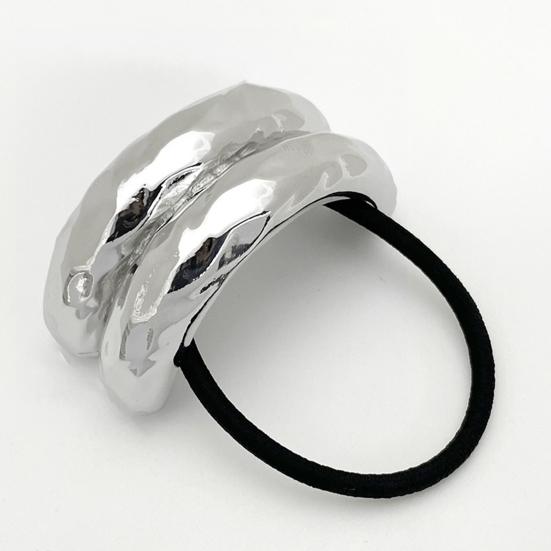 Vintage stil legering konkav hår slips geometrisk design legering dekor elastisk hår ring kvinner hestehale holder hår tilbehør