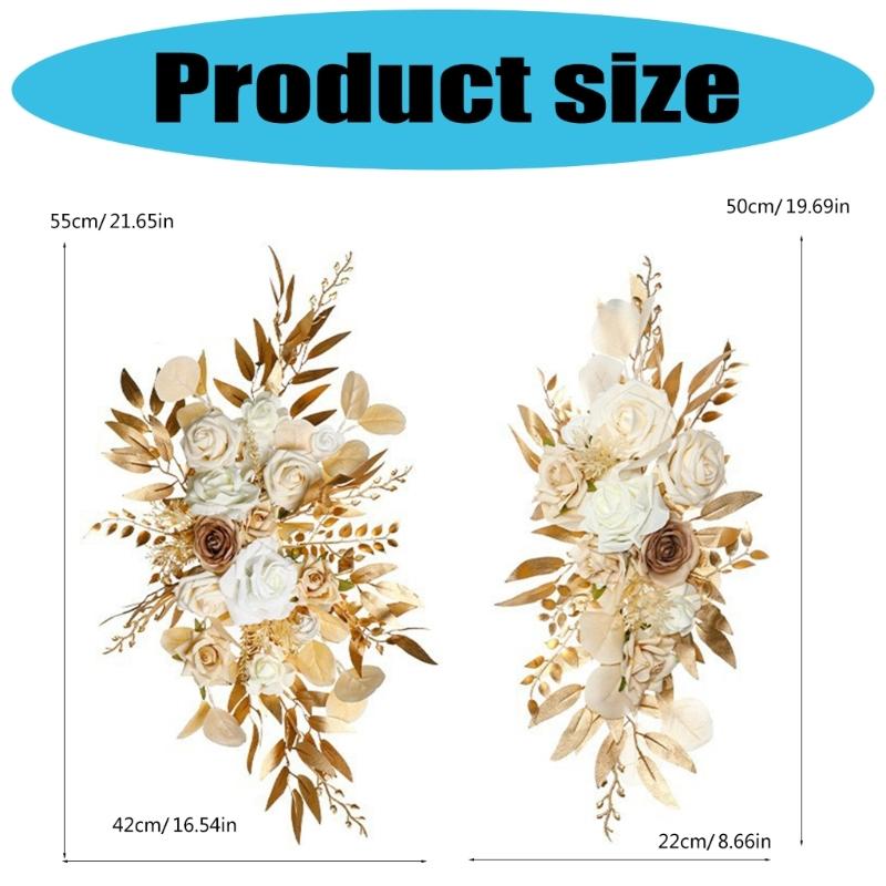 Elegant Wedding Floral Arch Arrangement Reusable Polyester Fabric Plastic Frame Easy Assembly Celebration Decoration