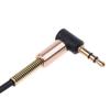 25cm 3.5mm Male to Male Audio Cord 90 Degree Extension Line AUX Cable Wire for 3.5mm Headphones Tablets Speaker