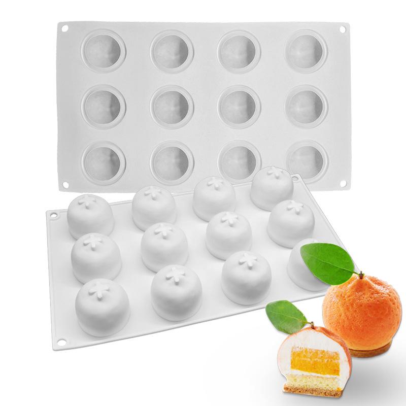 Durable Silicone Orange Fruit Mold Cake and Jelly Pan with Multiple Cavities Reusable Mould for Baking Treats in Any Kitchen