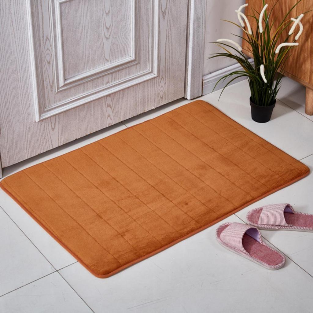 Coral Fleece Stripes Engraving Bathroom Mat Bath Non-slip Carpets In Wash Basin Bathtub Side Floor Rug Shower Room Doormat Memory Foam 3D Pad