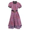 Hazama [Excellent Condition] Belt Included. Crazy Checkered Staves. Dress S Red / blueUsed