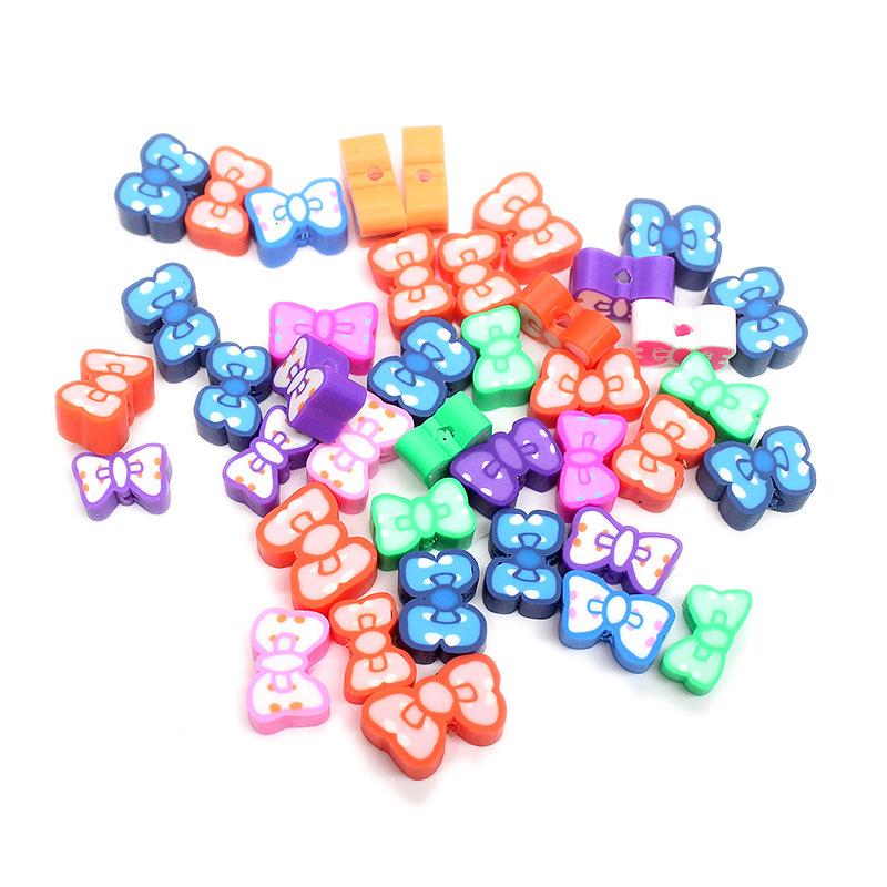 Soft Pottery Pieces Beaded Diy Mobile Phone Chain Accessories Loose Beads Smiley Face Letters Animal Fruit Mixed Soft Pottery