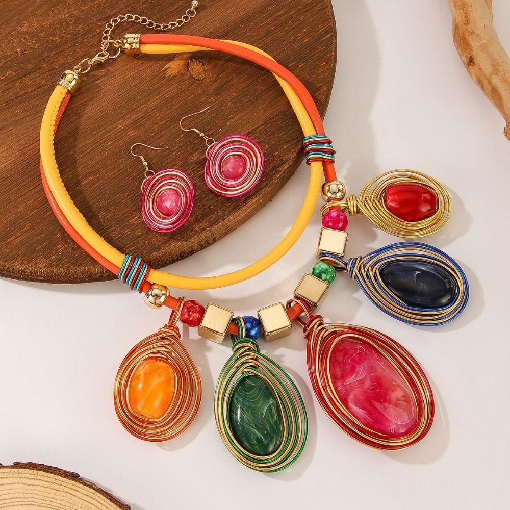 Hook Choker Costume Jewellery Safe Reliable Dangle Earrings Earrings Necklace Set  Jewelry Gift