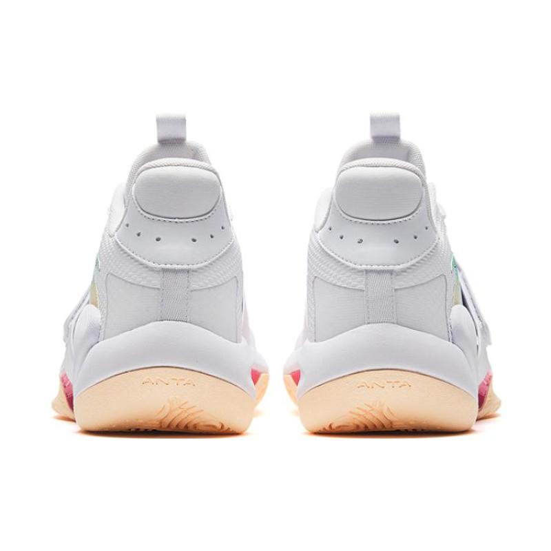 Anta Sanfenyu Lite Anti-Slip Wear-Resistant Low-Top Basketball Shoes Men's White Yellow Sneakers 912321603S-2