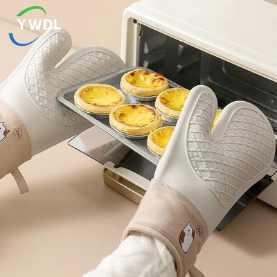 YWDL Verdickte Silikon Mikrowellenhandschuhe Cartoon Katze Anti-Rutsch Backen Grillhandschuhe Hitzebeständige Küchen Kochhandschuhe