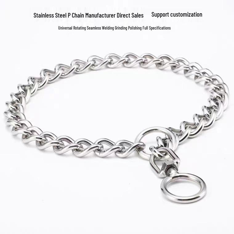 Anti-Bite 5m Iron Chain Dog Leash & Collar Set