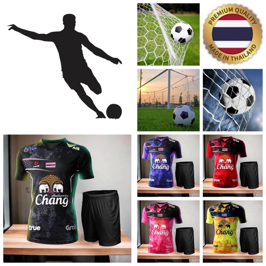 THAILAND National Football Soccer Training JERSEY CHEER Print Schnelltrocknendes Hemd V-Ausschnitt Polyester Kurzarm Uniform Elefantenlogo Sport Outdoor