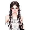 1Pair Ribbon Claw Clip Double Ponytail Twisted Braid Long Braiding Hair Extensions  Party