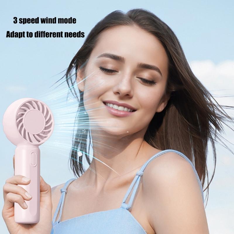 Handheld Cooling Fan Portable USB Charging Electric Fan with Adjustable Three Speed Setting for Home Or Outdoor Activity