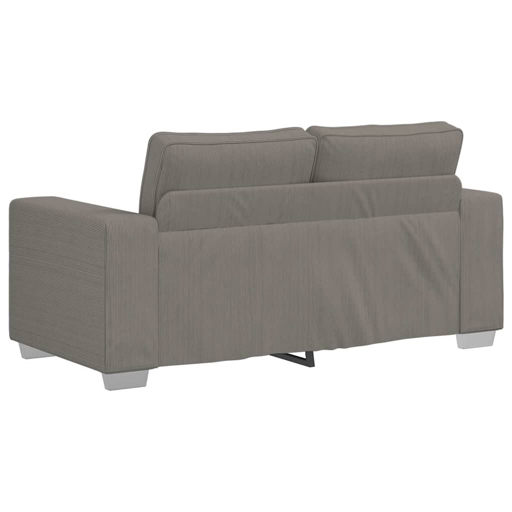 Two Seater Sofa Light Gray 160x77x82 cm Corduroy