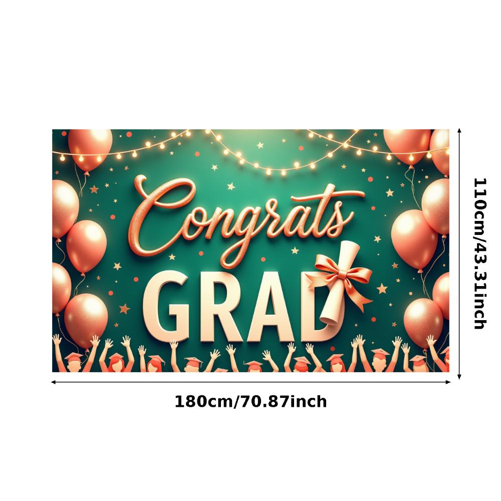 Graduation Party Graduation Cap Theme Event Banner Graduation Celebration Festive Lights For Party Backdrop Indoor Decoration