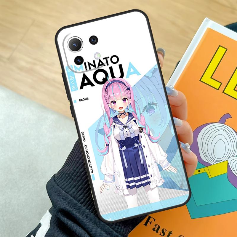 Minato Aqua Hololive Case For Xiaomi 15 Ultra 13 14 Pro 11T 12T 13T 14T POCO F5 F6 F7 Pro X3 X5 X6 X7 Pro Coque