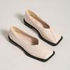 Slip-on Block Heel Single Shoes Fashion Square Toe Shallow Mouth Soft Sole Non-slip Block Heel Leather Shoes