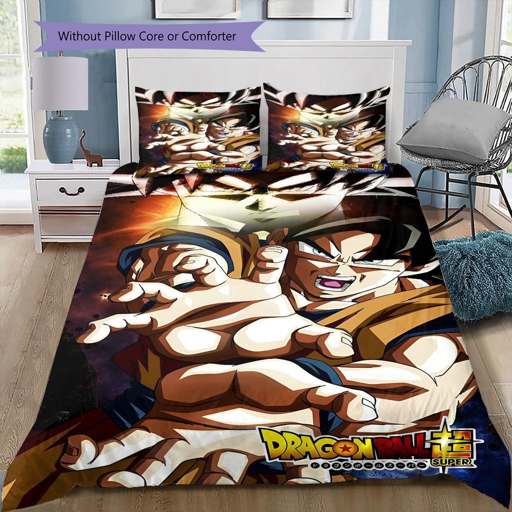 Set cu cuvertură și fețe de pernă cu model de desene animate Decorare casă Cadou de ziua de naștere (1 * husă de pilotă + 2 * fețe de pernă, fără miez)
