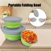 3 Pieces Bowl Sets Portable Picnic Camping Bowl Set Silicone Folding Bowls with Lid Foldable Fruit Salad Bowl Foldable Lunch Box