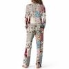 Women's Long Sleeve Round Neck Drawstring Wide Leg Pajama Set for Casual and Sleepwear