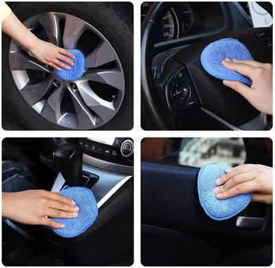 10/1PC Car Detailing Applicator Pads Car Care Waxing Polish Sponges Soft Microfiber Round Pocket Foam Sponges Car Cleaning Tools