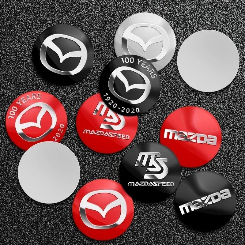 4X Car Wheel Center Hub Cap Badge Emblem Decal Wheel Sticker For Mazda 2 3 5 6 M5 Ms CX-4 CX-5 CX6 M3 M6 MX3 MX5 Car Accessories h1