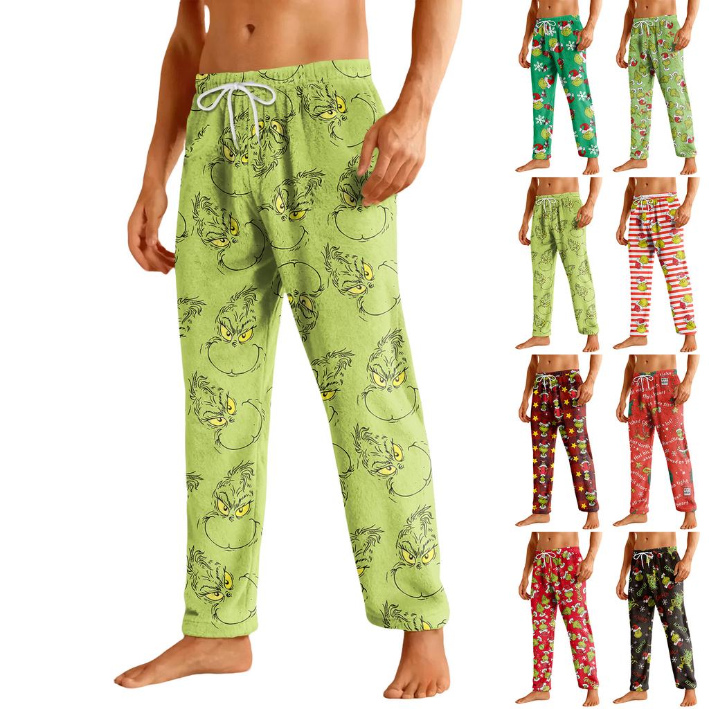 Men's Drawstring Pocket Flannel Casual Pants