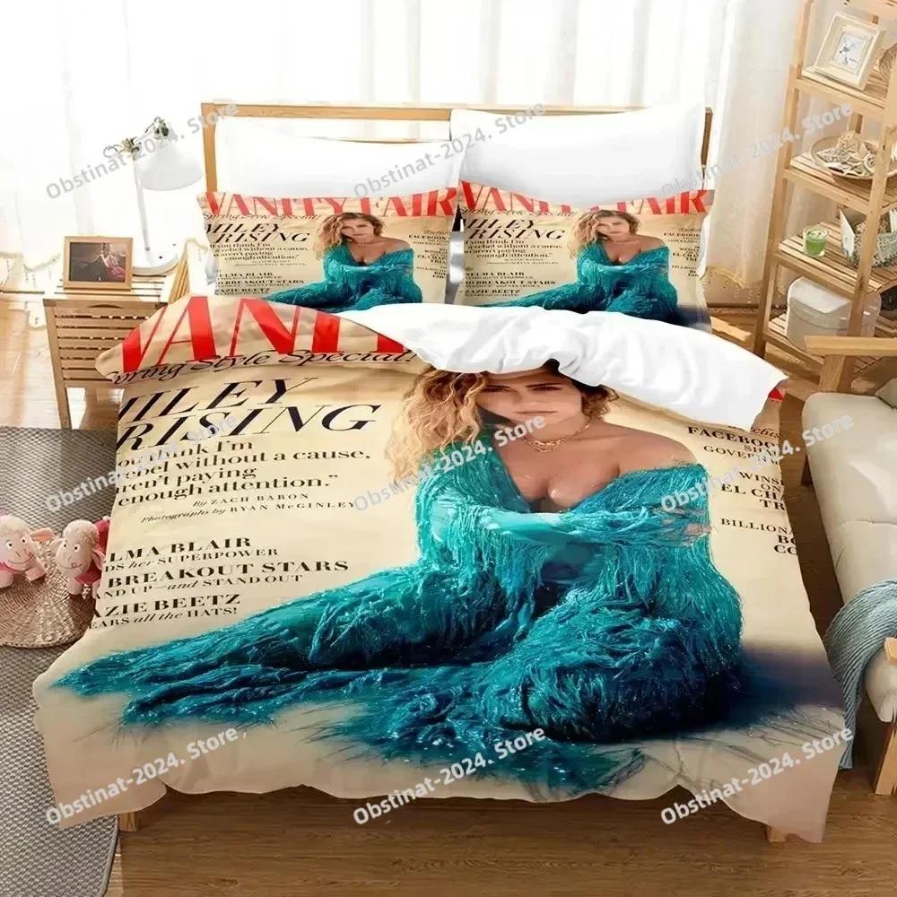 Singer Miley Cyrus Bedding Set Duvet Cover Bed Set Quilt Cover Pillowcase Comforter king Queen Size Boys Adult Bedding Set