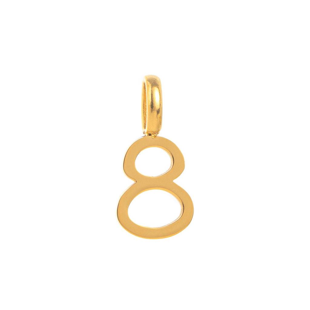 Trendy DIY 0-9 Number Pendants, 18K Gold-Plated Titanium Stainless Steel