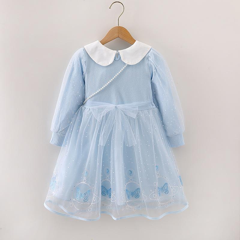 Elsa Princess Dress for Girls, New Long Sleeve Korean Style Dress, Autumn Children's Birthday Gown
