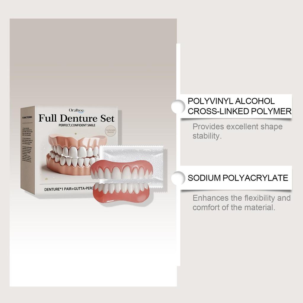 Oralhoe Denture Finishing Kit Cosmetic Dental Sets Gap Finishing Enhancement Smile Kit