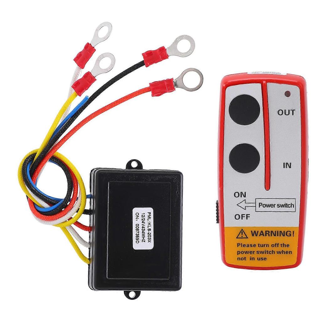 Universal Winch Wireless Remote Control Switch Kit with Receiver 12V 24V for Truck Jeep ATV SUV Red less